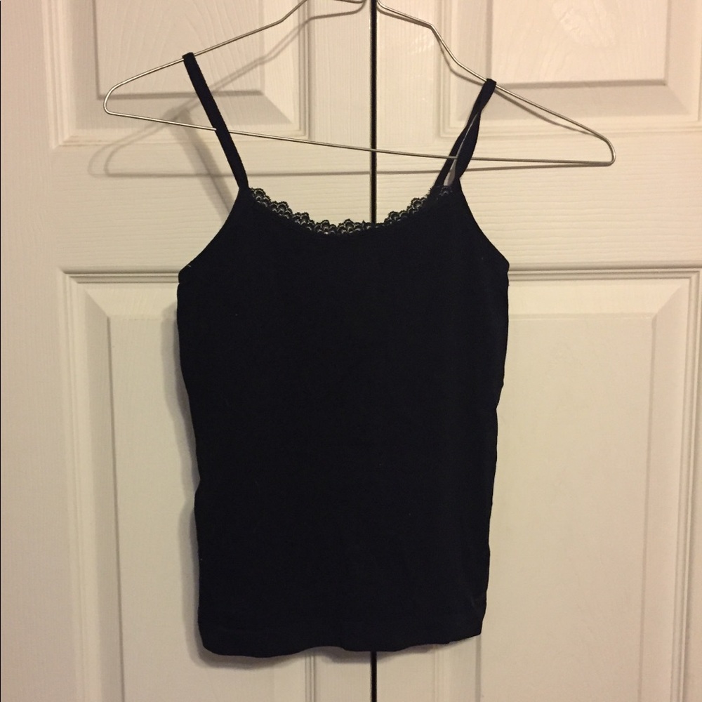 Black lace accent cami